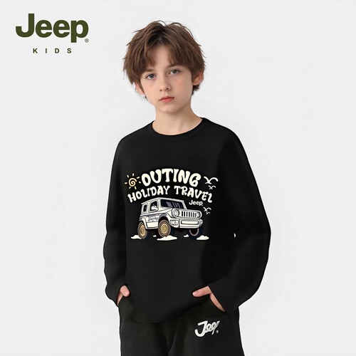 Jeep2025春季男童长袖T恤纯棉