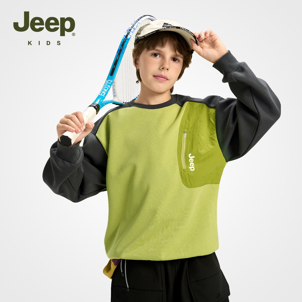 Jeep吉普童装男童拼接卫衣