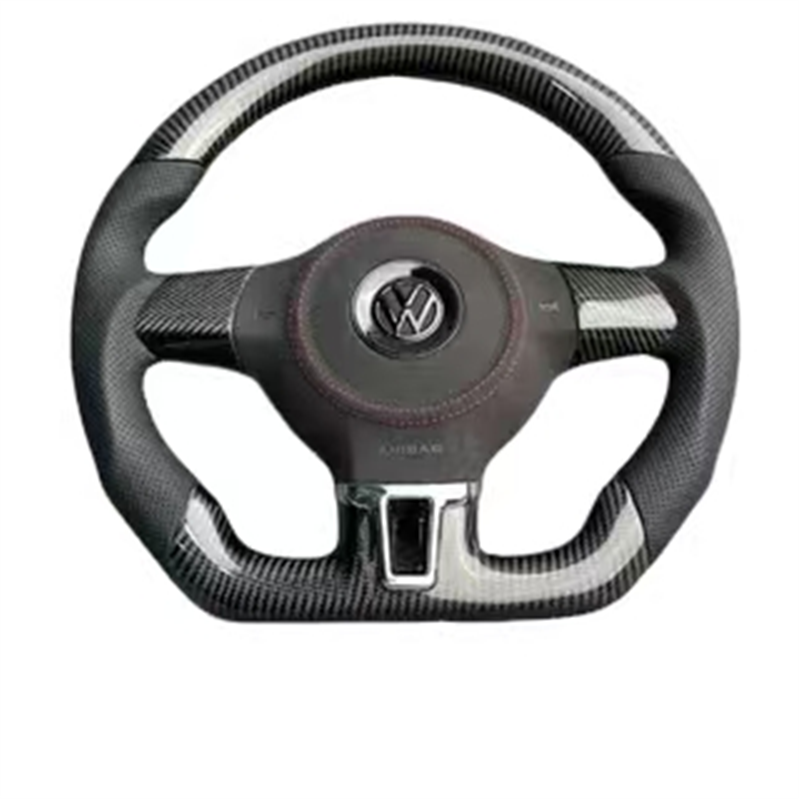 适用大众高尔夫6polo 尚酷 速腾 迈腾 GTI碳纤维方向盘改装定制