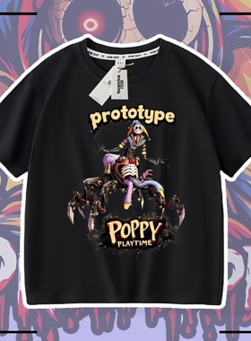 游戏poppy playtime prototype 男女童夏装短袖t恤衣服儿童上衣服