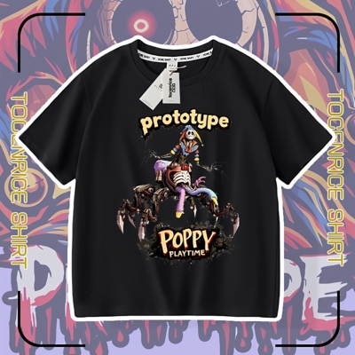 游戏poppy playtime prototype 男女童夏装短袖t恤衣服儿童上衣服