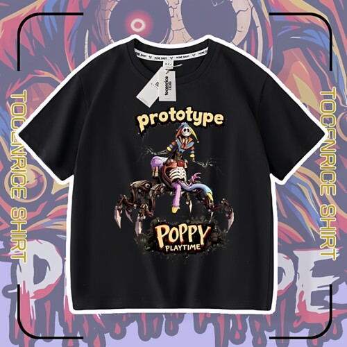 游戏poppy playtime prototype 男女童夏装短袖t恤衣服儿童上衣服