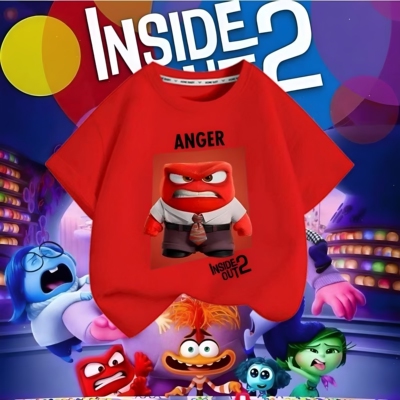 头脑特工队inside out儿童T恤上衣短袖2026夏季卡通衣服纯棉半袖