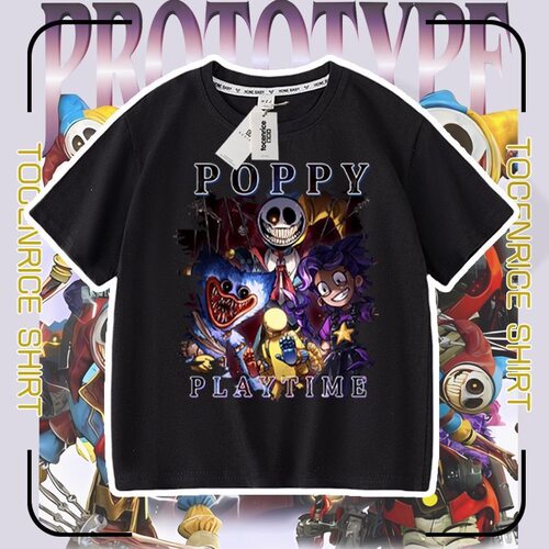 波比poppy playtime prototype lily儿童短袖t恤夏装新款上衣童装