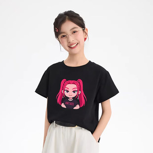 KPOP猎魔女团zoey佐伊女童装 t恤夏季 新款 恶魔猎人上衣服t 短袖
