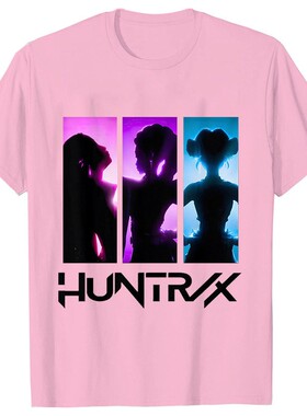 Huntrix热销动漫卡通猎魔女团印花男女童通短袖T恤女孩子上衣纯棉