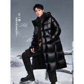 过膝连帽御寒外套 冬长款 VISVIM BESSEL黑金鹅绒羽绒服男女同款