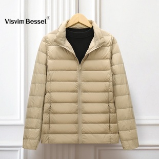 大码羽绒服女款冬季2025新款短款连帽轻薄内胆内搭羽绒排骨服外套