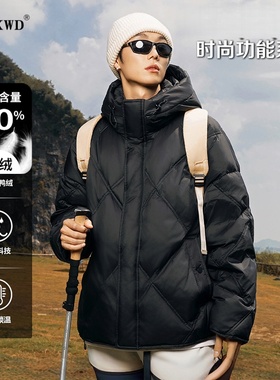 AXWD防寒服羽绒服男士新款冬季保暖鸭绒情侣防水三防冲锋衣外套