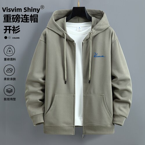 VISVIM SHINY连帽开衫卫衣男潮牌刺绣连帽外套ins加绒加厚拉链衫