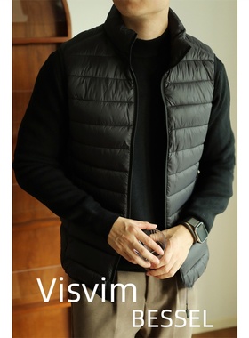 VISVIM BESSEL大码羽绒棉马甲男冬季无袖坎肩户外运动排骨棉服