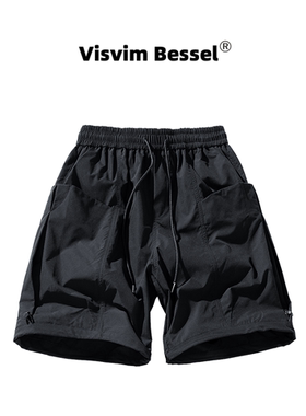 VISVIM BESSEL五分裤男夏季薄款宽松冰丝外穿休闲运动潮流短裤子