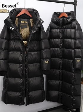 高端黑金鹅绒羽绒服2025冬季过膝长款东北超厚保暖极寒服男女同款