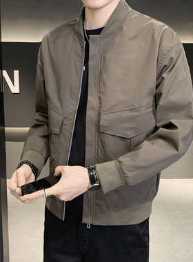 奥莱品牌秋冬季男装夹克男士休闲外套潮流百搭工装棒球服青年上衣