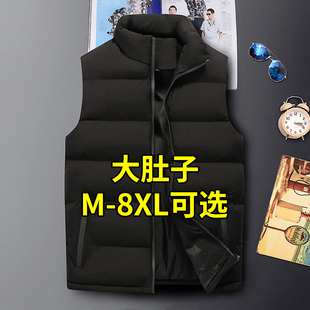羽绒棉马甲男款冬季加厚保暖无帽马夹外套加肥加大码胖子背心外穿