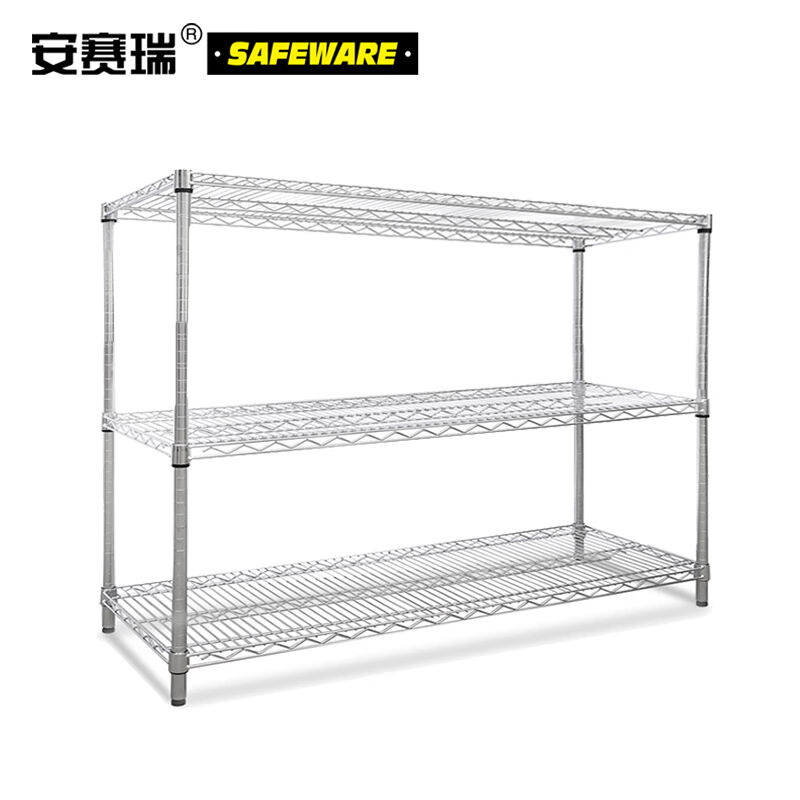 安赛瑞线网货架仓储库房货架60.9×35.5×100CM×3层移动置物架碳