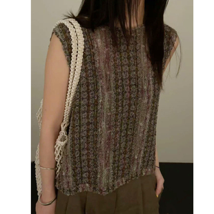 太时髦了 宽松圆领背心马夹女 重磅弹力褶皱感真丝