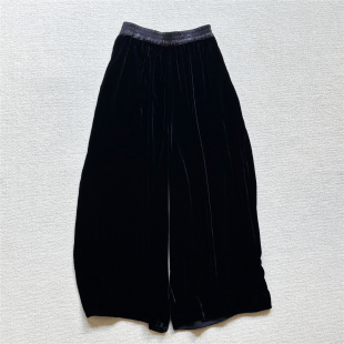 巨有腔调！！微镰刀型裤 精致真丝丝绒 款式休闲裤阔腿跨裤女