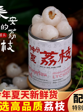 ALLDAY仲夏荔枝水果罐头桂味新鲜罐装添加木糖醇健康食品商用整箱