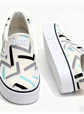 LSFG 秋季男女同款时尚经典百搭厚底帆布休闲鞋