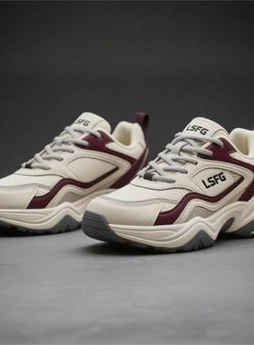 LSFG 运动鞋秋冬新款轻便软底休闲鞋子时尚老爹鞋