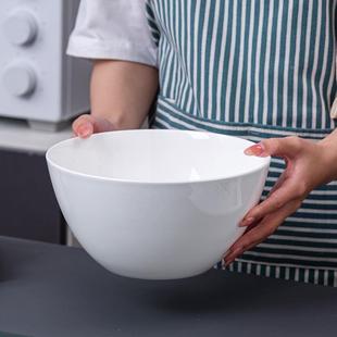 纯白汤碗骨瓷大号家用8英寸大碗汤碗单个大号面碗餐具盛汤碗汤盆