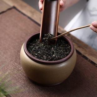 宏中 宜兴原矿紫砂茶叶罐密封罐 老紫泥普洱存储醒茶罐家用一斤装