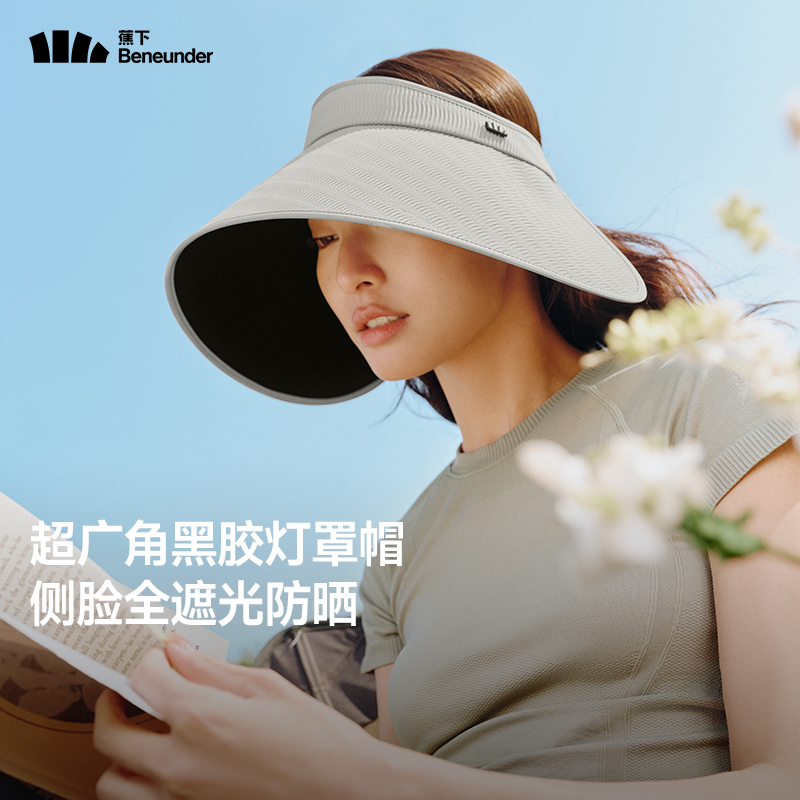 蕉下灯罩帽全脸遮阳黑胶防晒帽