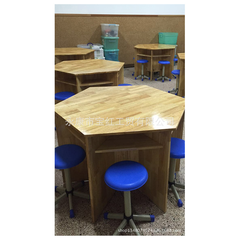 学校 教室  六边桌  劳技桌