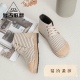 女中帮短靴休闲简约条纹高帮鞋 女棉靴女亚麻鞋 老北京布鞋 秋冬新款
