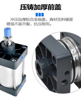 SC125 160 200X100X250X300S新款亚德客型标准气缸SCJ大推力气顶
