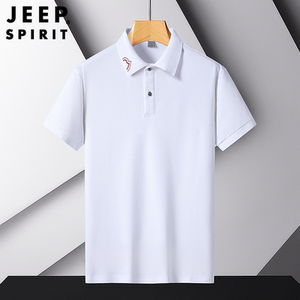 JEEP 吉普夏季新款男士短袖T恤POLO衫薄款透气高端商务休闲翻领衣