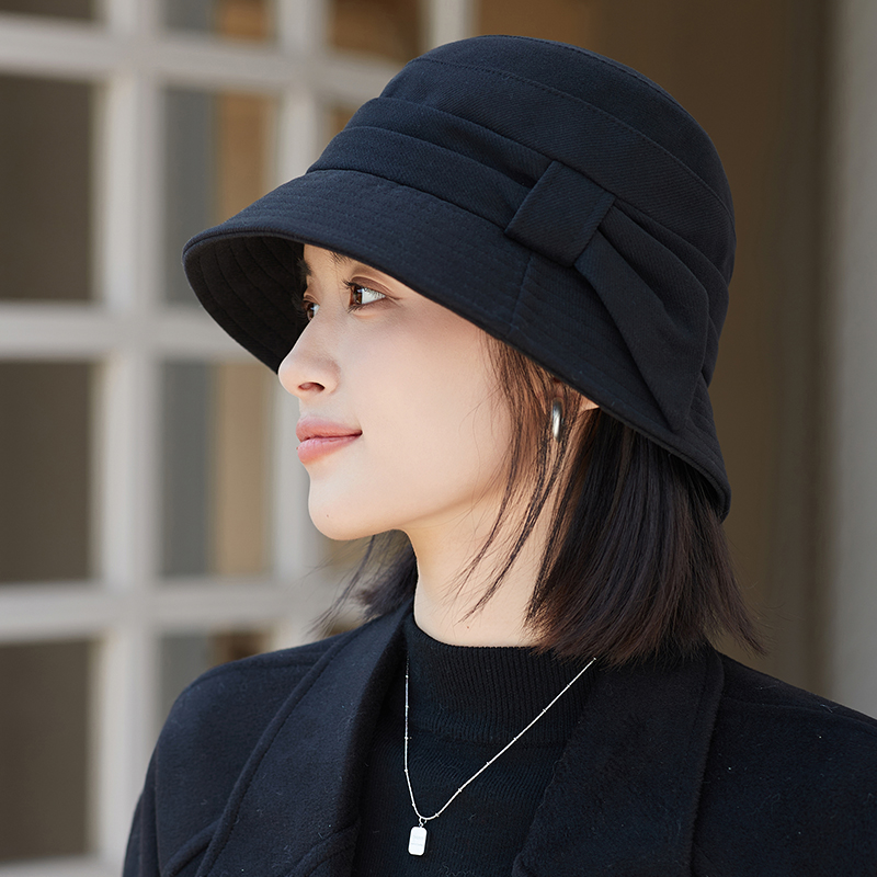 日系帽子女2025新款秋冬季高级感遮脸渔夫帽素颜女士显脸小水桶帽