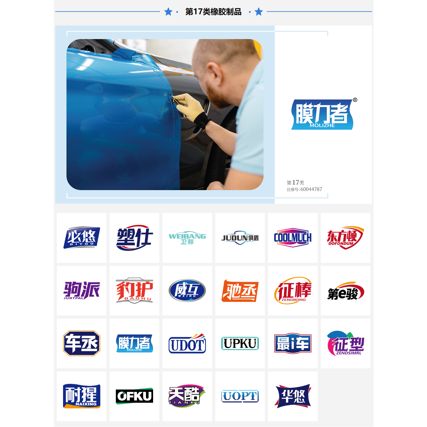 17类橡胶制品 橡胶纤维制品非金属软管隔音材料绝缘膜商标转让