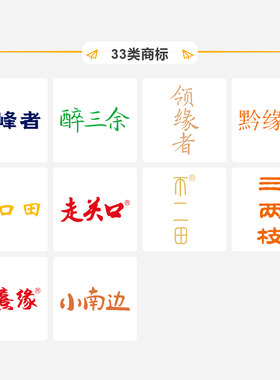 33类精品白酒商标转让烈酒鸡尾酒米酒果酒葡萄酒青酒商标过户