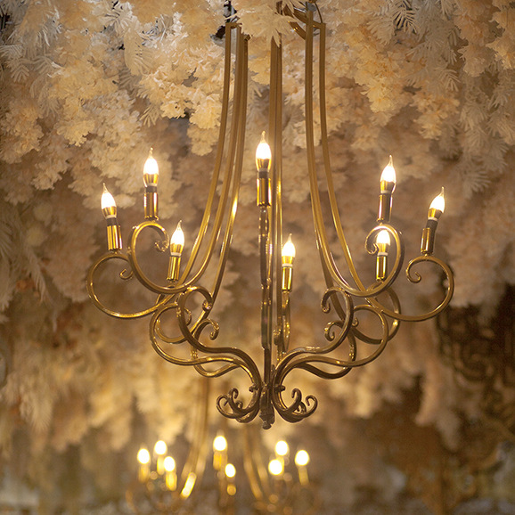 新款婚庆道具铁艺装饰吊灯婚礼舞台现场布置挂件挂饰水晶灯婚礼堂