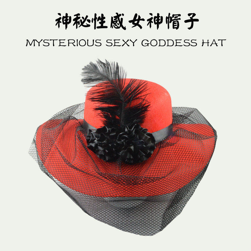 新娘伴娘网纱黑圆点小礼帽发带