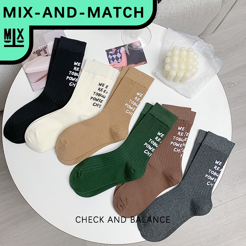 Tormtoe-袜子-中筒潮袜学院风潮款ins设计字母烫印潮袜情侣百搭