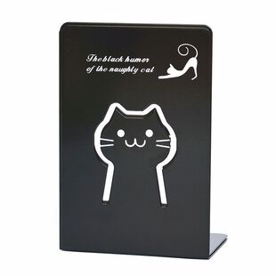 新款猫书立动物造型书立卡通书立创意猫猫书立黑色书架书挡