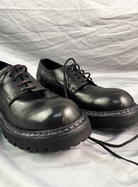 手工鞋马臀皮guidi鬼帝gr02v水洗固特异大头德比鞋厚底男女皮鞋
