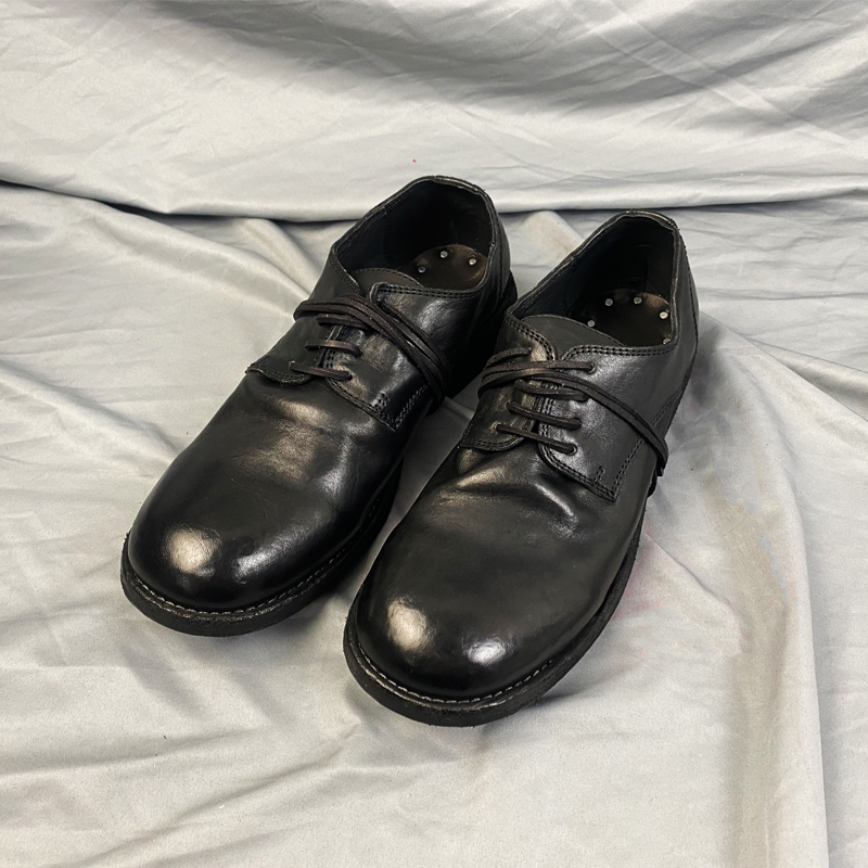 德比鞋复古暗黑水洗马臀皮