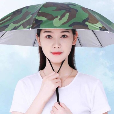 带头上的伞帽头戴式遮阳防晒钓鱼专用防雨斗笠雨伞帽子斗篷头盔伞