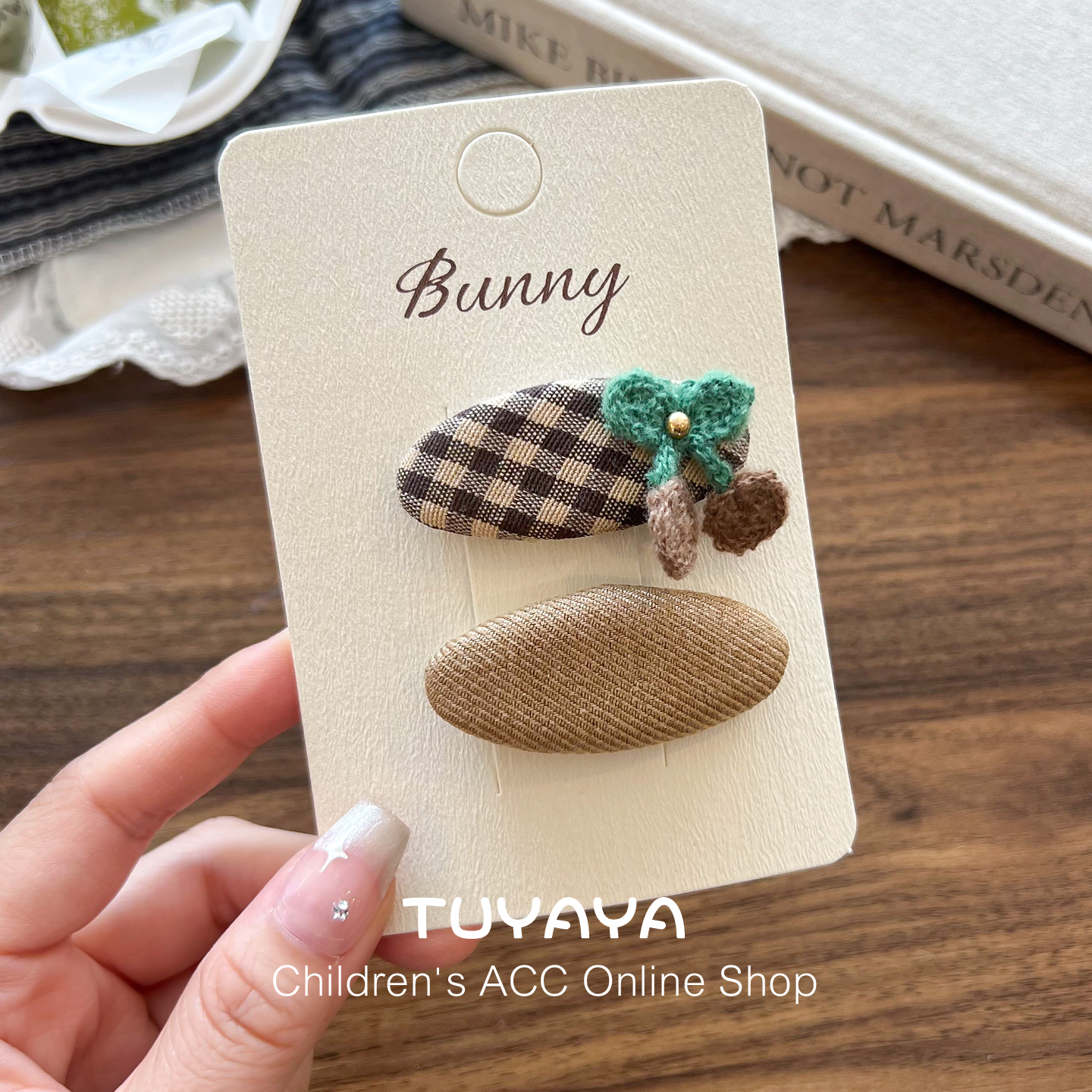 儿童毛线蝴蝶结发夹BB夹