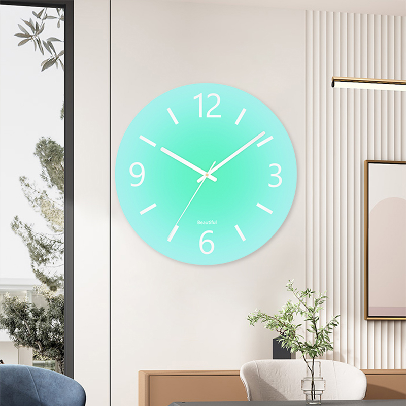 网红挂钟客厅家用钟表卧室静音时钟挂墙创意北欧石英钟免打孔挂表