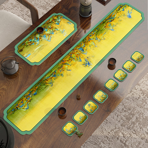 茶席茶杯垫桌垫千里江山图