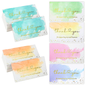 饰留言卡印刷定制卡片 装 水彩烫金感谢卡礼物装 饰贺卡鲜花花束包装