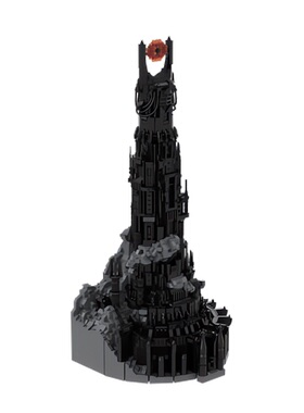 SETbricks积木指环王巴拉多魔塔街景摆件高难度模型