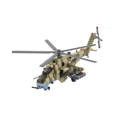 setbricks积木Mil-Mi35MHind 直升机组装拼装模型高砖MOC零件玩具