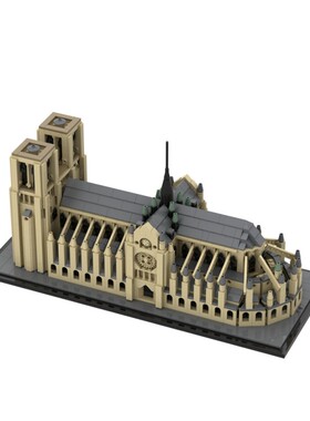 SETbricks积木巴黎圣母院欧洲教堂街景模型拼装拼插模型高砖玩具