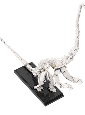 SETbricks积木巴龙的骨架恐龙摆件高砖零件MOC模型益智玩具礼物